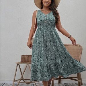 Button front Sleeveless Maxi Dress